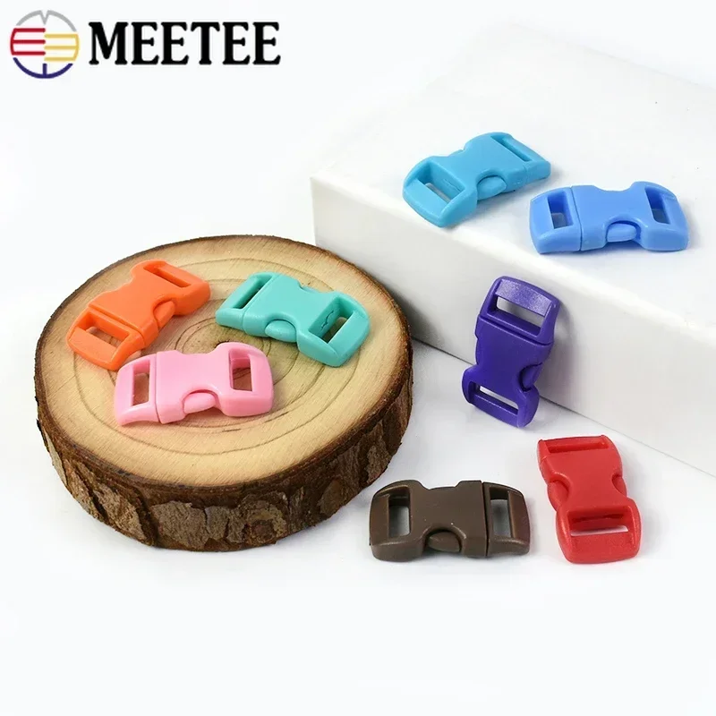 10/30Pcs Meetee 10/15mm Plastic Buckles Backpack Buckle Bag Side Release Clasp for Strap Adjust Belt Hook Pet Collar Accessories