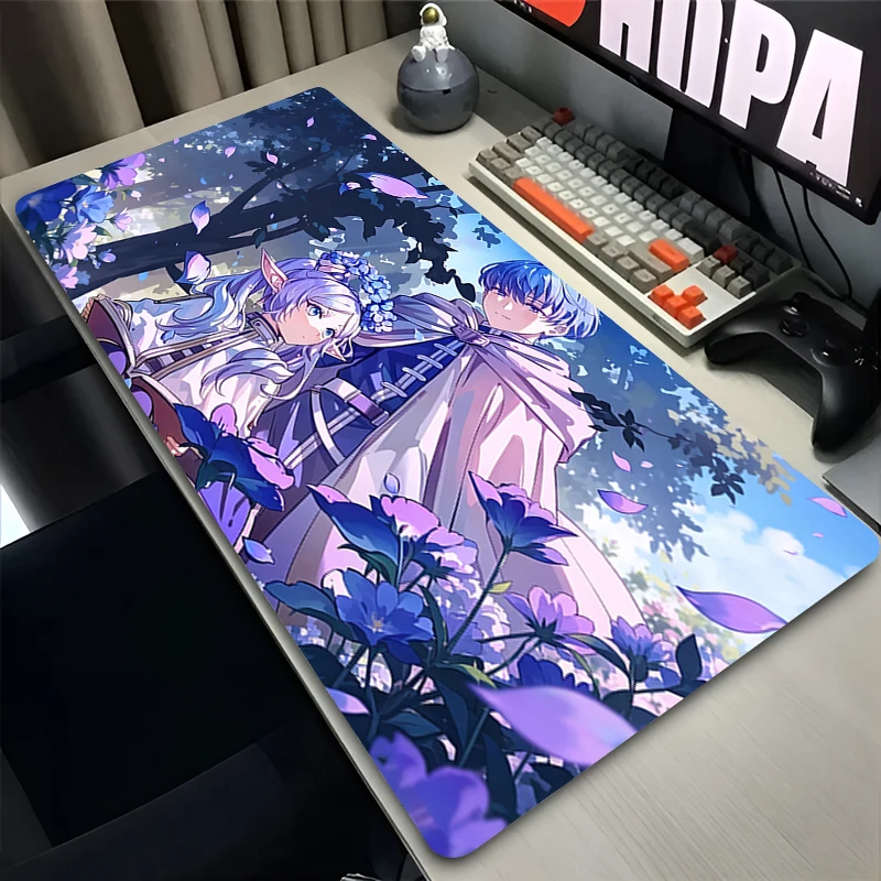 Colorful Anime Mouse Pad Notbook Extended Desk Mat Gamer Keyboard Pad Rubber Gaming Accessories Frieren At The Funeral Mousepad