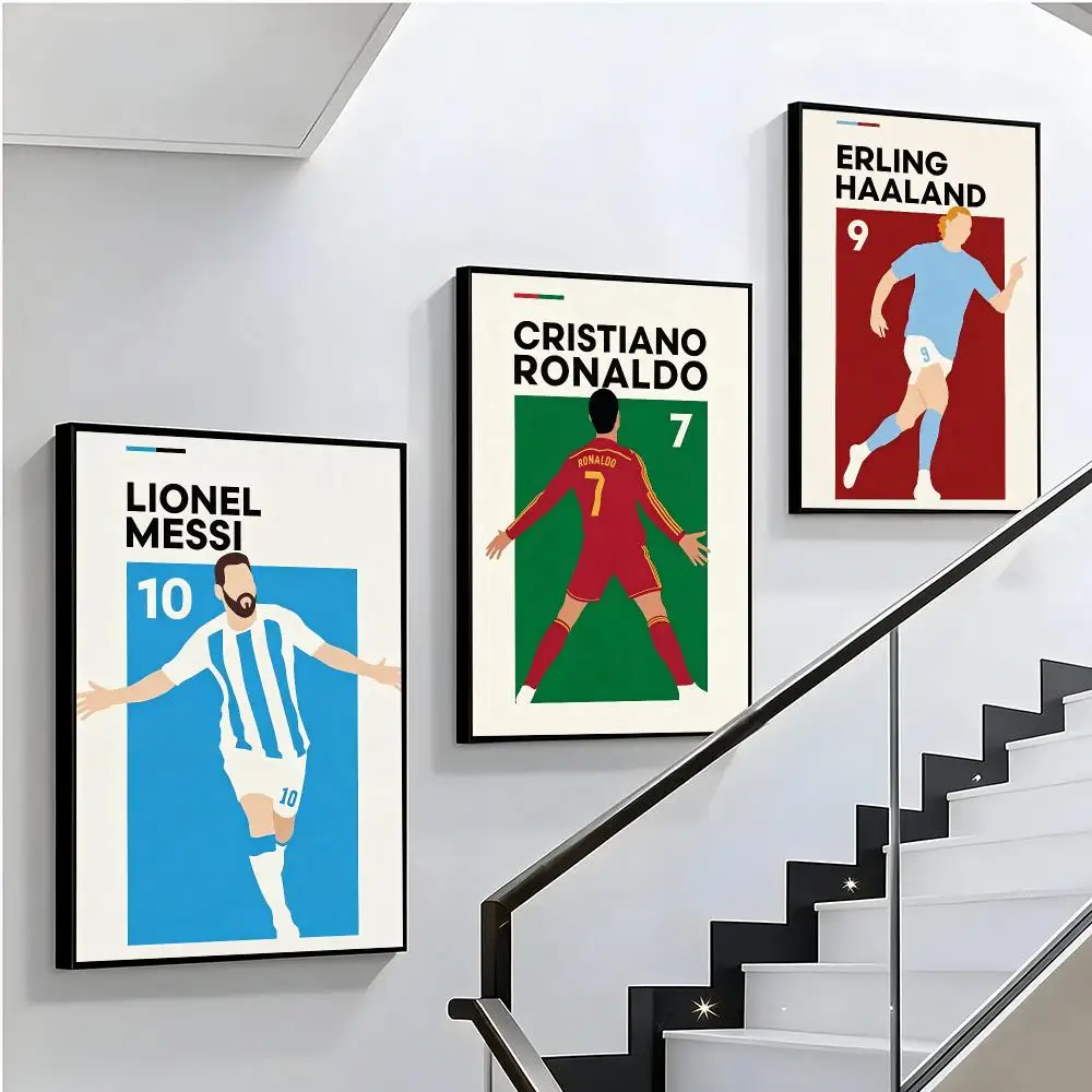 sports World Famous Football Stars HD Poster Sophisticated Modern Aesthetic Wall Art For Living Room Bedroom Office Cafe Decor