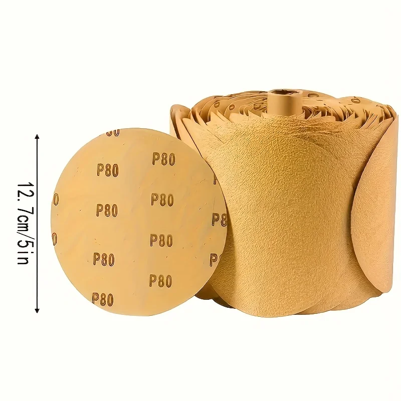 1롤/100매의 5인치 자가 접착식 사포, 목재, 금속 및 자동차 도색 표면 연마에 적합