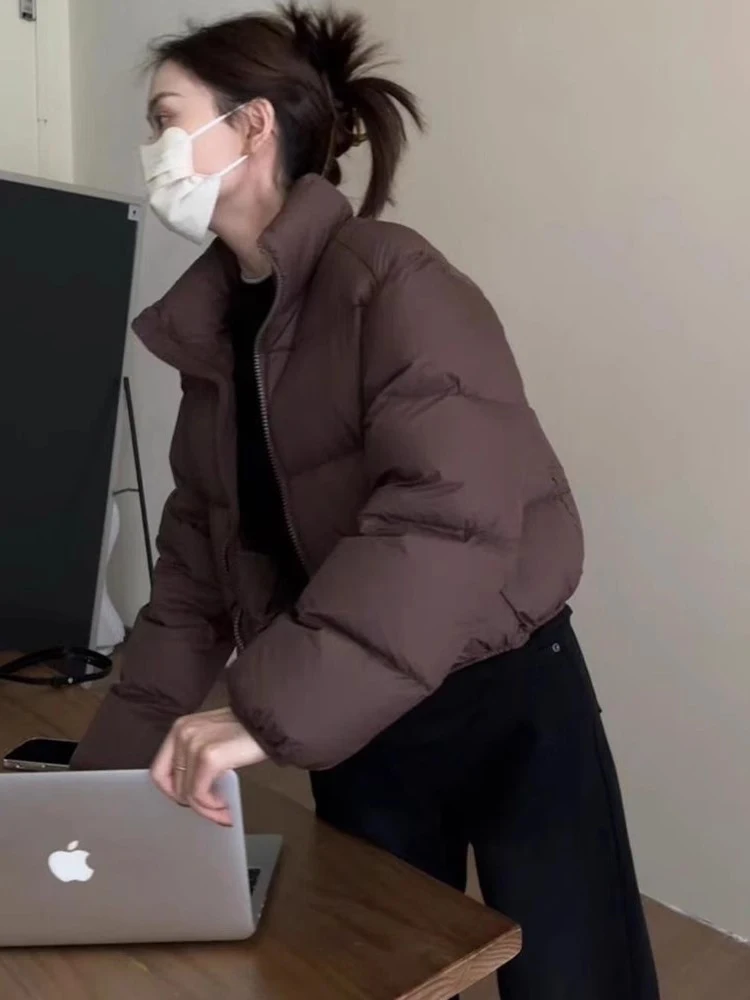 

Winter ort Cotton Jaet Women's 2025 New Korean Sle Versatile Warm Small Size Bread Clothes Cotton Outerwear