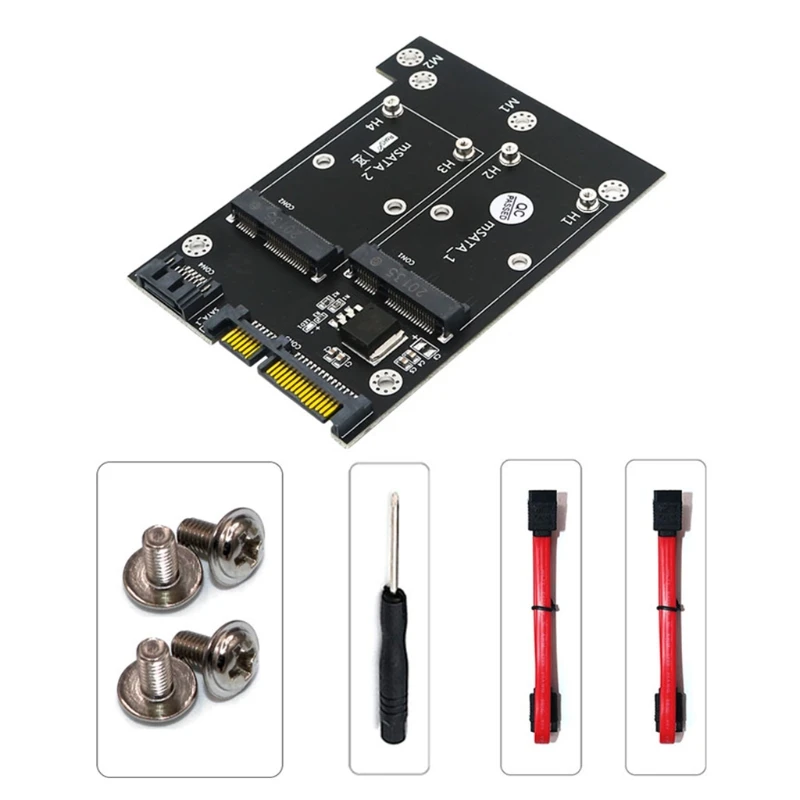 

2 in 1 MSATA to for Express Adapter Dual mSATA SSD to Dual 3 6Gbps Converter Expansion Riser Card for PC Compu