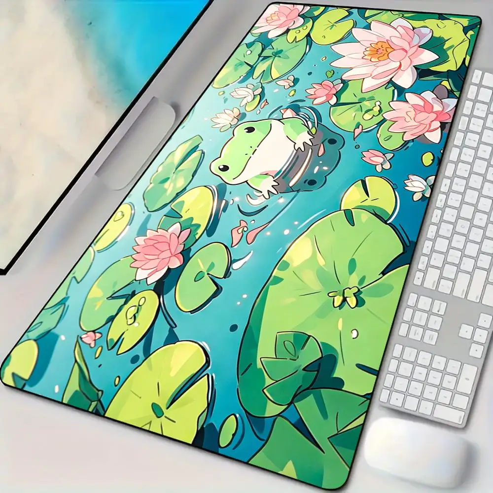 Pond and Frog anime Mouse Pad Desk Mat Large Computer Office Carpet XXL Mousepad Gamer Gaming PC Accessories Keyboard Rug