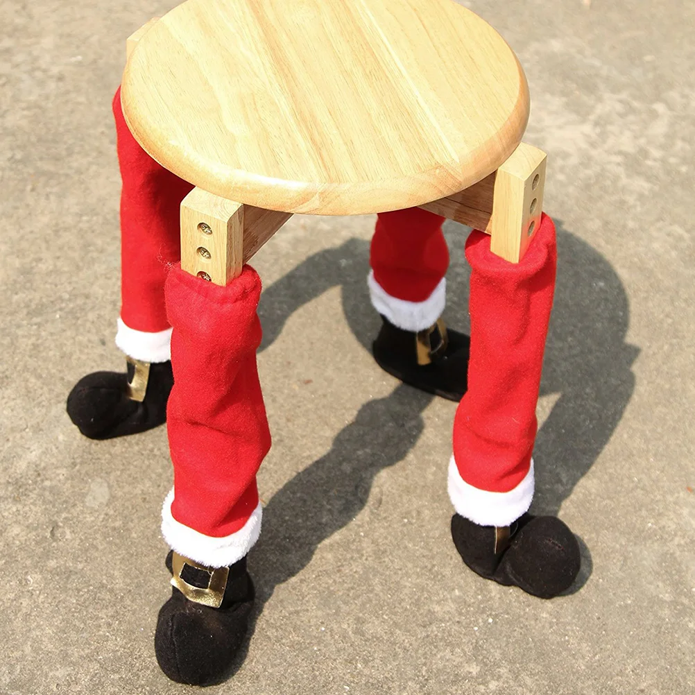 

Christmas Chair Table Leg Cover Protection Pad Santa Claus Foot Decorations Floor Protectors
