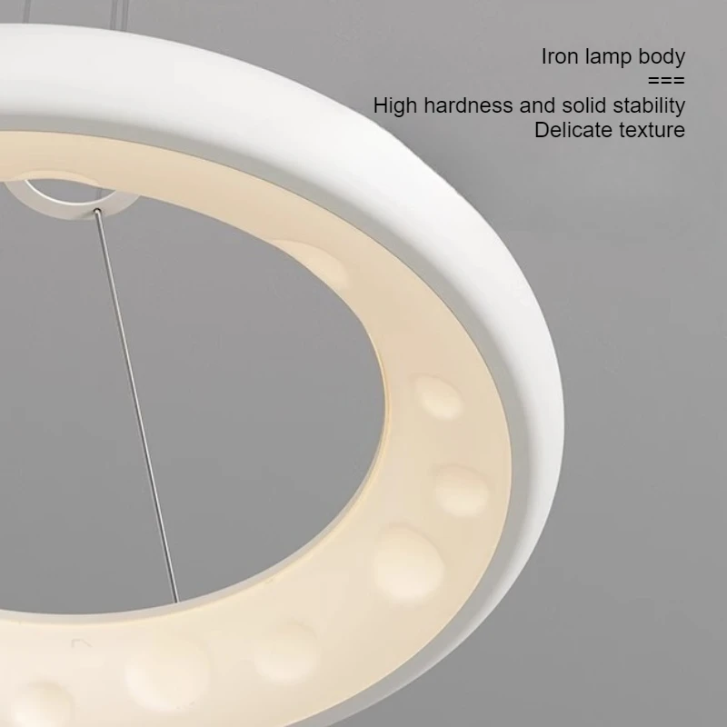 SANDYHA Full Spectrum Eye Protection Circular Acrylic Pendant Lights LED Lamp for Living Room Dining Table Decor Stylish