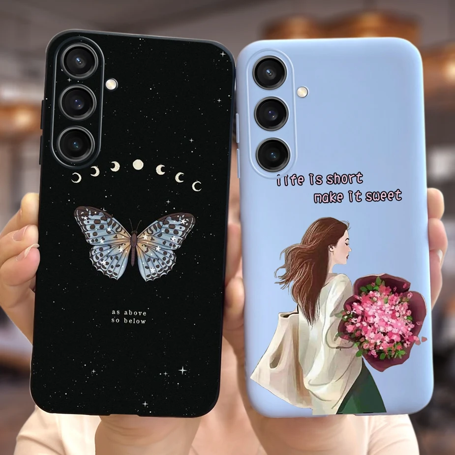 For Samsung Galaxy A55 5G Case SM-A556B Pretty Cartoon Girls Cover Soft Silicone Phone Case For Samsung A55 A 55 5G Fundas Coque