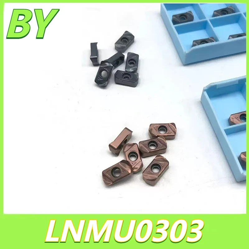 

10 шт. LNMU0303 токарная вставка из карбида с ЧПУ, двусторонняя режущая вставка с быстрой подачей, режущий инструмент LNMU 0303