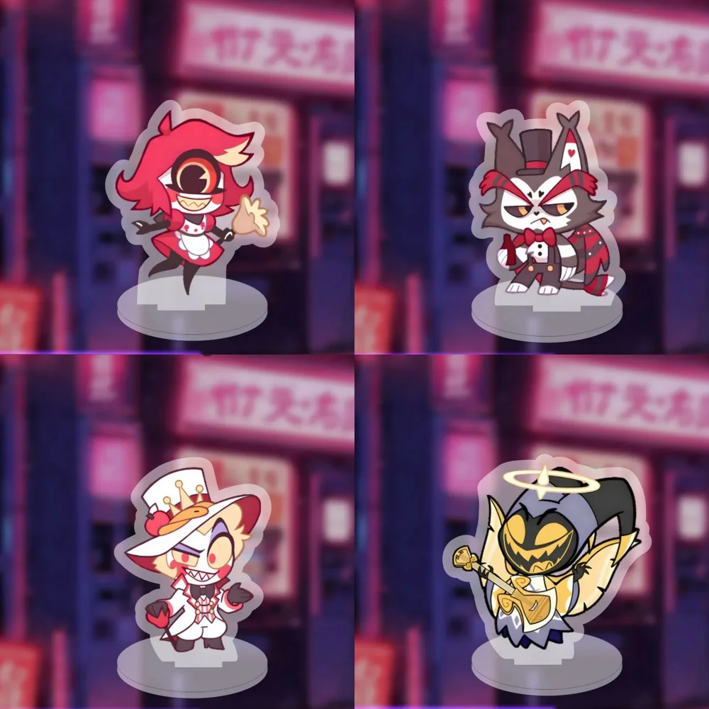 10cm Acrylic Standing Plates for Hazbin Hotel Vox Alastor Charlie Morningstar Vaggie Lucifer Morningstar Husk Acrylic Stand Gift