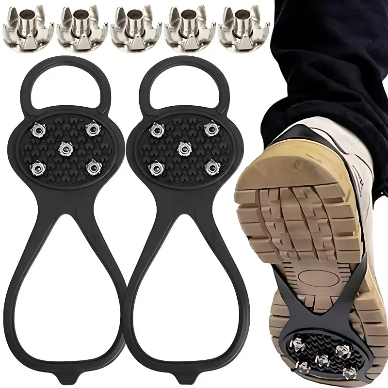 5 Studs Snow Ice Climbing Spike Climbing Safety Universal Boots Silicone Traction Cleats Ice Gripper Snow Walking Non Slip Spike