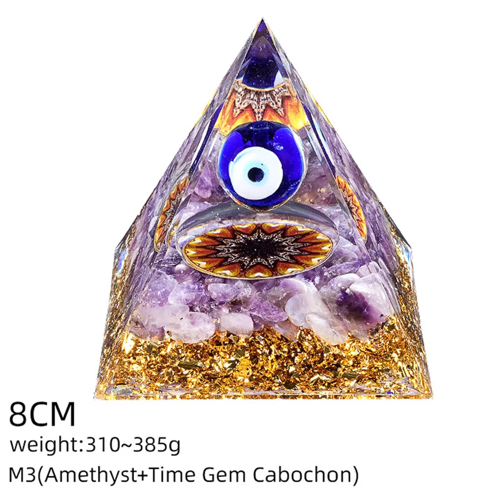 8cm Natürliche Kristall-Pyramide, Orgon-Chakra-Heilung, Yoga-Meditationswerkzeug, Glücksbringer, Erfolg anziehend, Fengshui-Heimdekoration – Detail 2