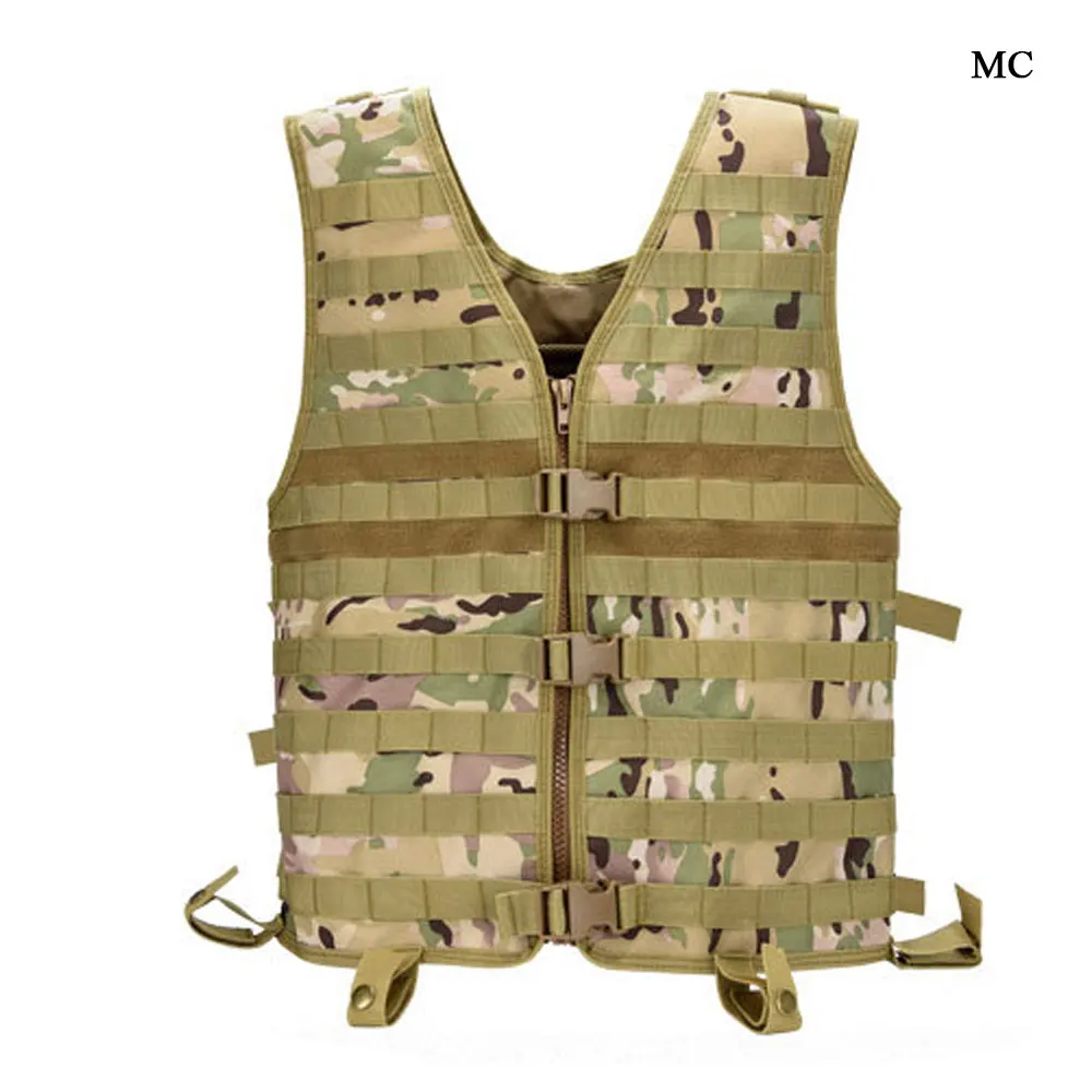 Tactical Molle Modular Nylon Vest With Hidden Mesh Hydration Pocket Outdoor Sport Fishing Safety Vests Hunting Combat Equipment