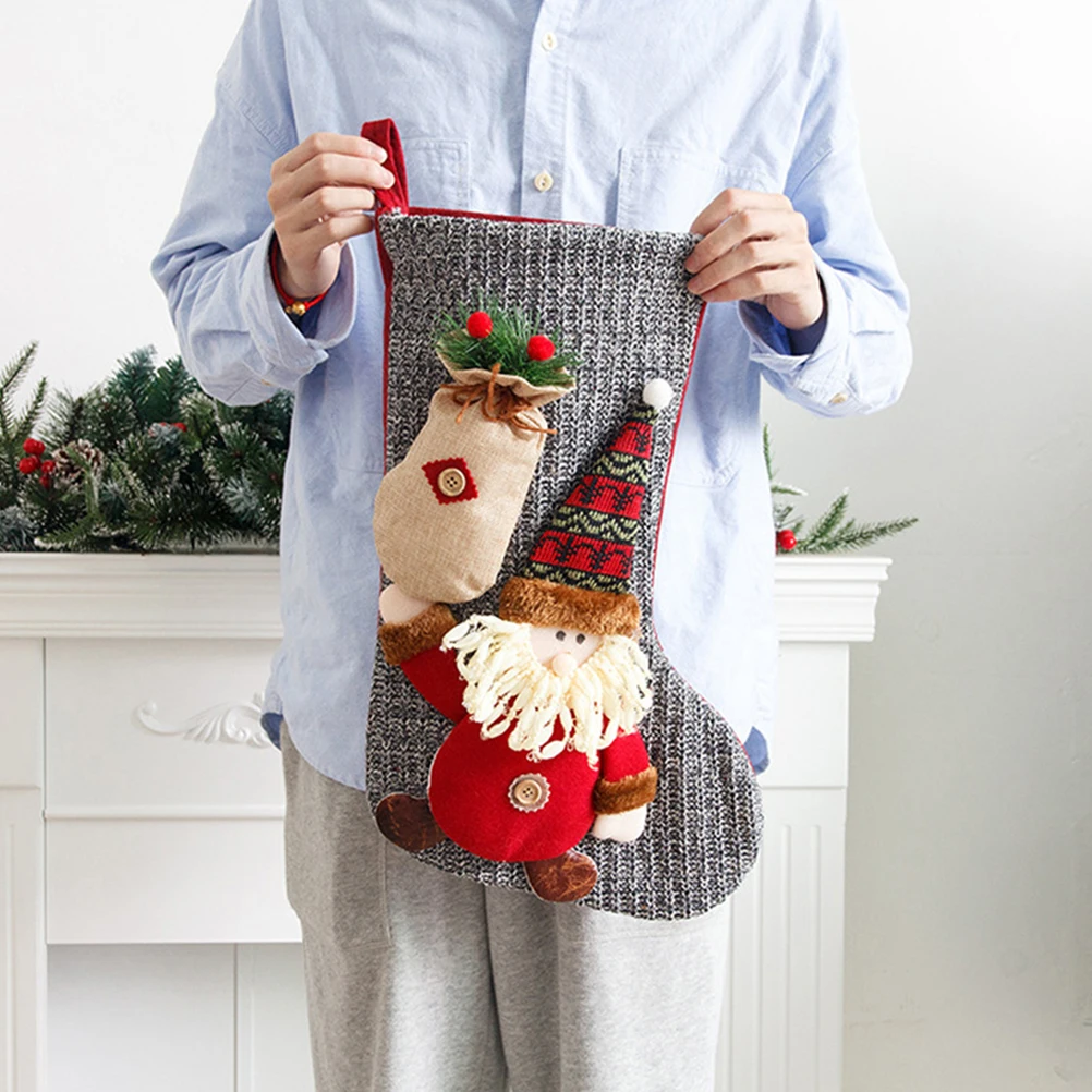 

Knitted Christmas Stockings Decorations Kids Gifts Socks Ornaments Holiday Child Xmas