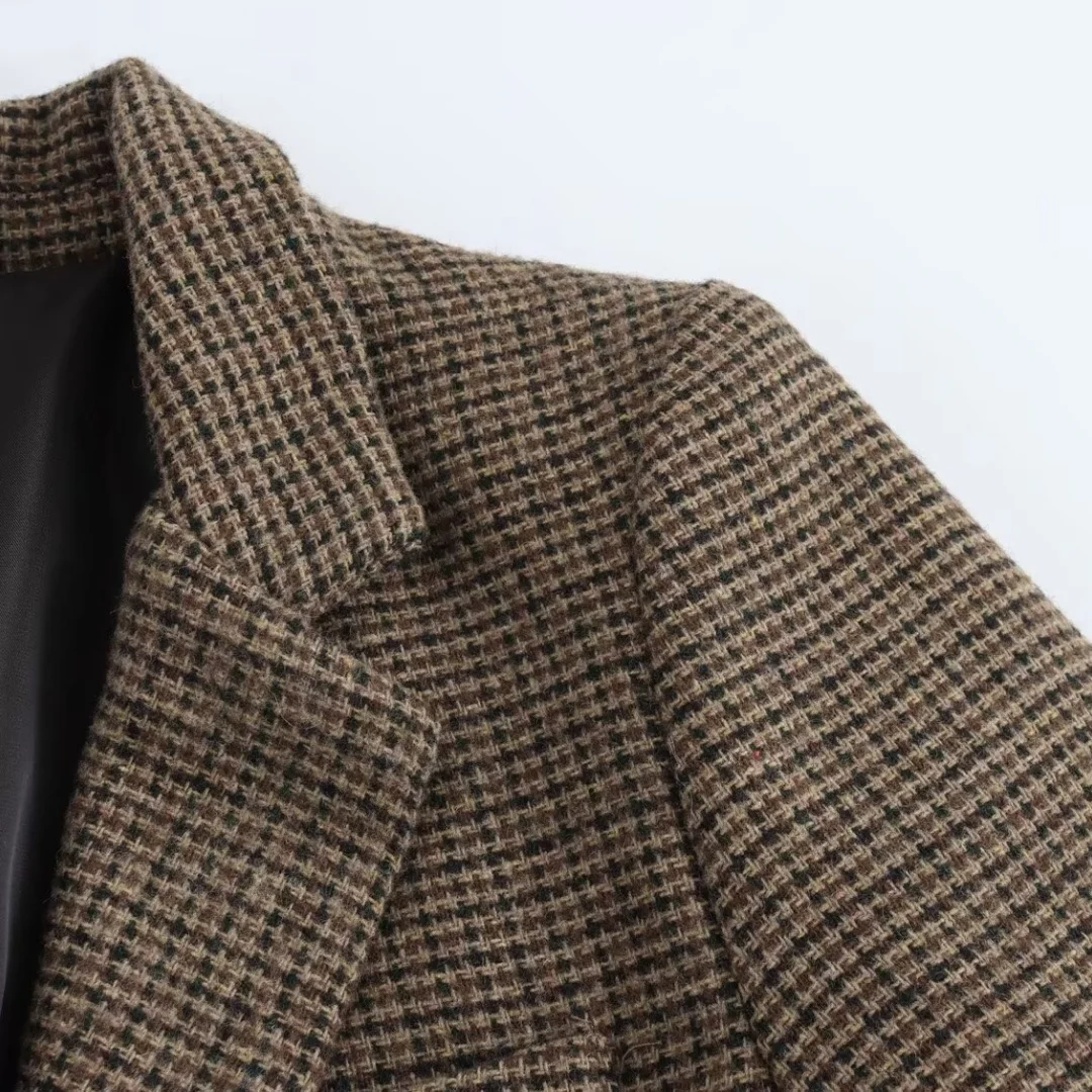 معطف بدلة نسائي جديد لشتاء 2024 من BM&MD&ZA بياقة متعددة الاستخدامات وصدر واحد وأكمام طويلة #4