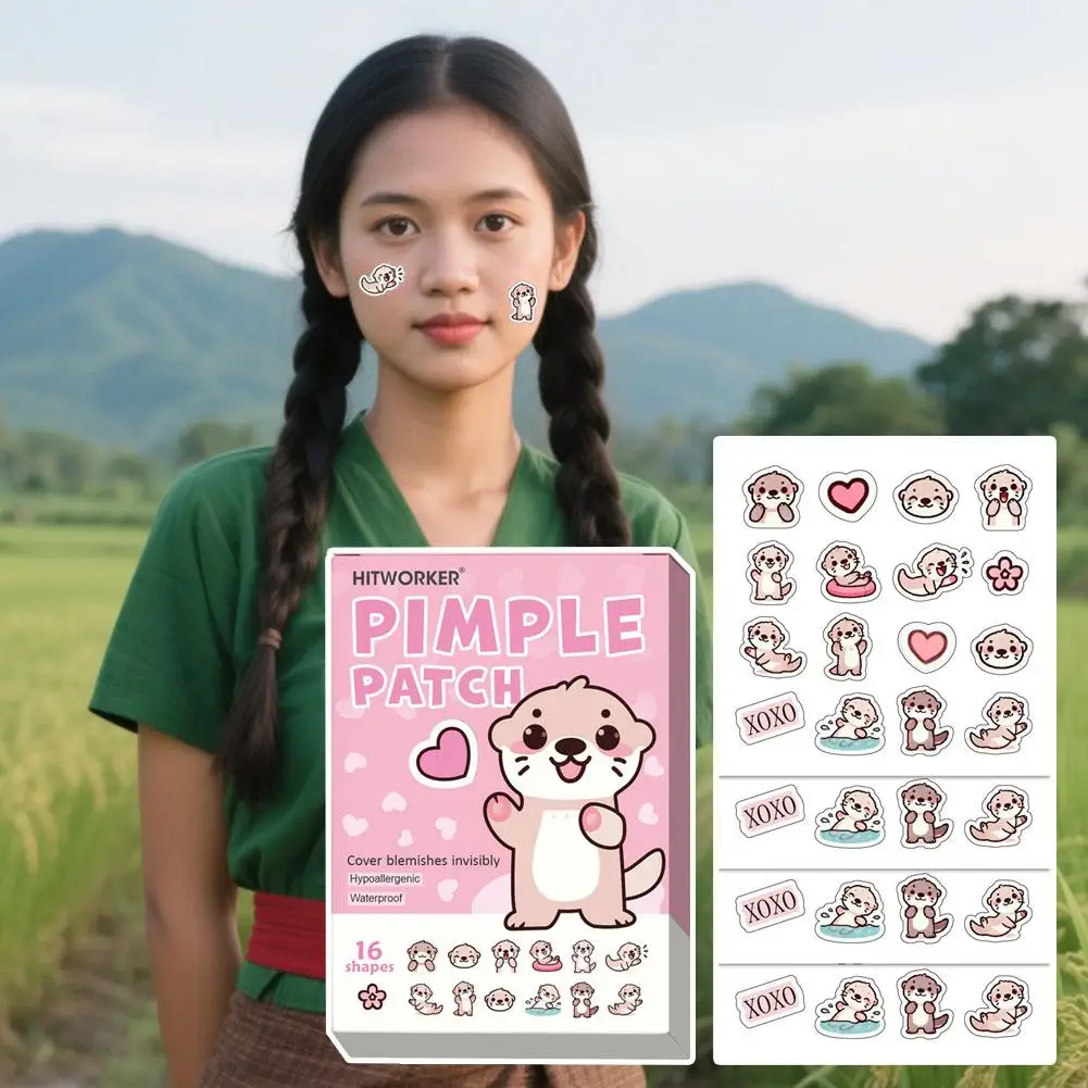 الغروانية المائية حب الشباب التصحيح الكرتون الحيوانات على شكل حب الشباب ملصقات المخفي الوجه غير مرئية علاج حب الشباب بقع أداة العناية بالبشرة