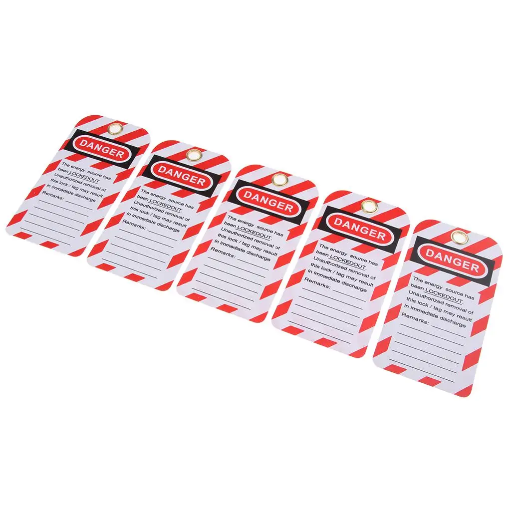 Electrical Lockout Tagout Tags PVC Red Marking Label Security Card for Machinery OSHA Program