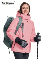 TACVASEN Winter Fleece Lined Hooded Parka Jacket Womens Ski Snowboard Warm Coats Waterproof 5 Zipper Pockets Windbreaker Outwear 4