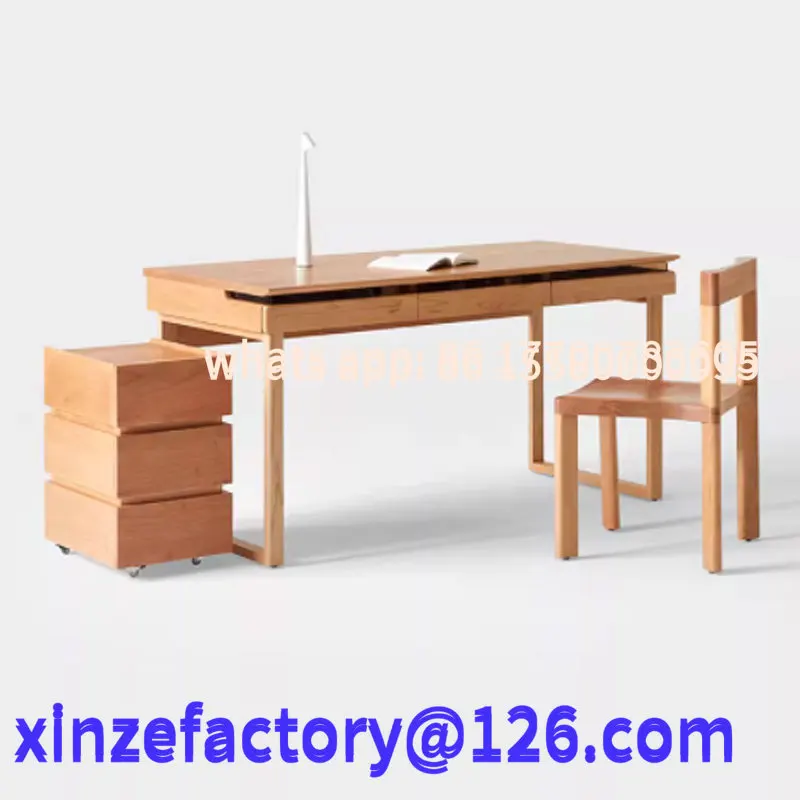 Customized Nordic Cherry Solid Wood Desk Modern Simple Home Computer Office
