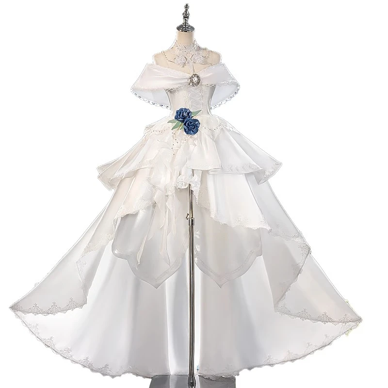 CosMiMi Game Genshin Impact Furina/Focalors أزياء تنكرية للعروس الوردية فستان زفاف أنيق كرنفال ملابس لعب الأدوار
