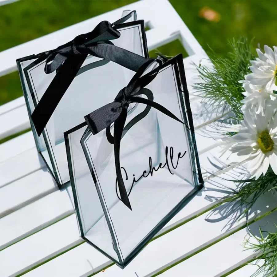 Custom Lettered Transparent Hand Gift Bag Suitable For Bridesmaid Wedding Party Gift Valentine's Day Christmas Custom Gift Bag