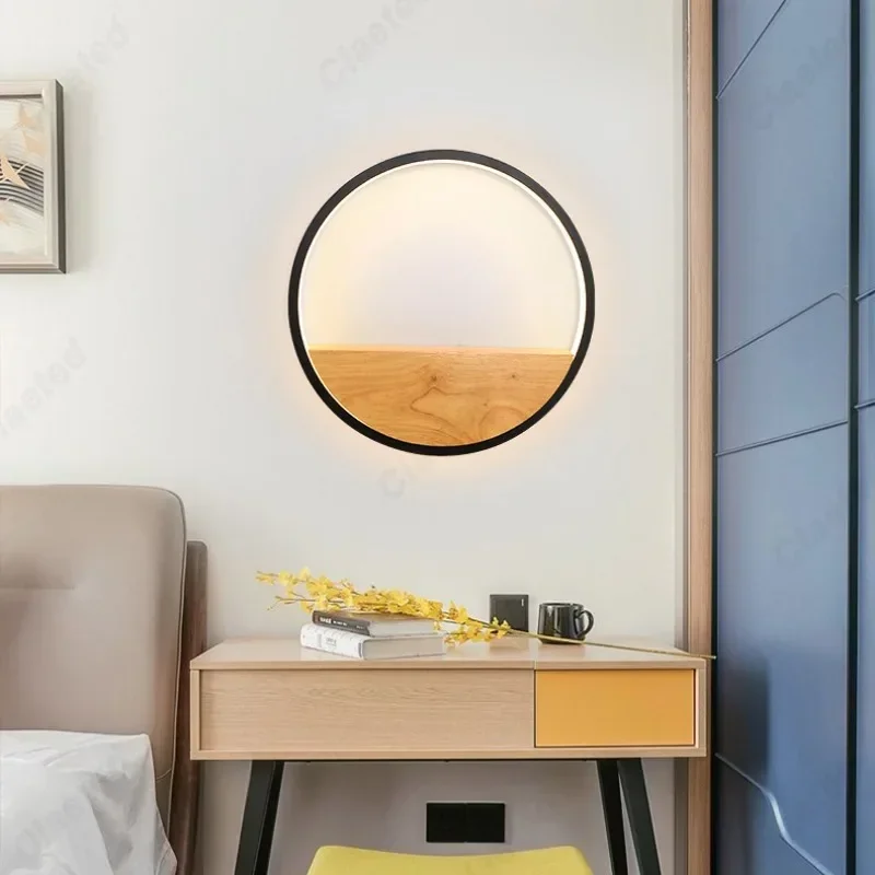 

Circular Creative LED Wall Lamp Bedroom Bedside Lighting Living Room Corridor Corridor Background Decoration Lighting Fixture