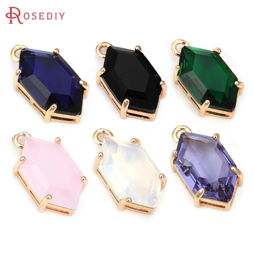 18K Gold Color Brass and Glass Horse Eye Charms Pendants Diy Jewelry Making Necklace Earrings Accessories for Women