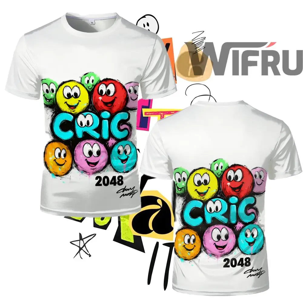 

WIFRU Personality Creative Cartoon Graffiti Graphic T-shirts Fashion Unisex Casual Top Tees Y2K Streetwear Cute Kid's Clothes