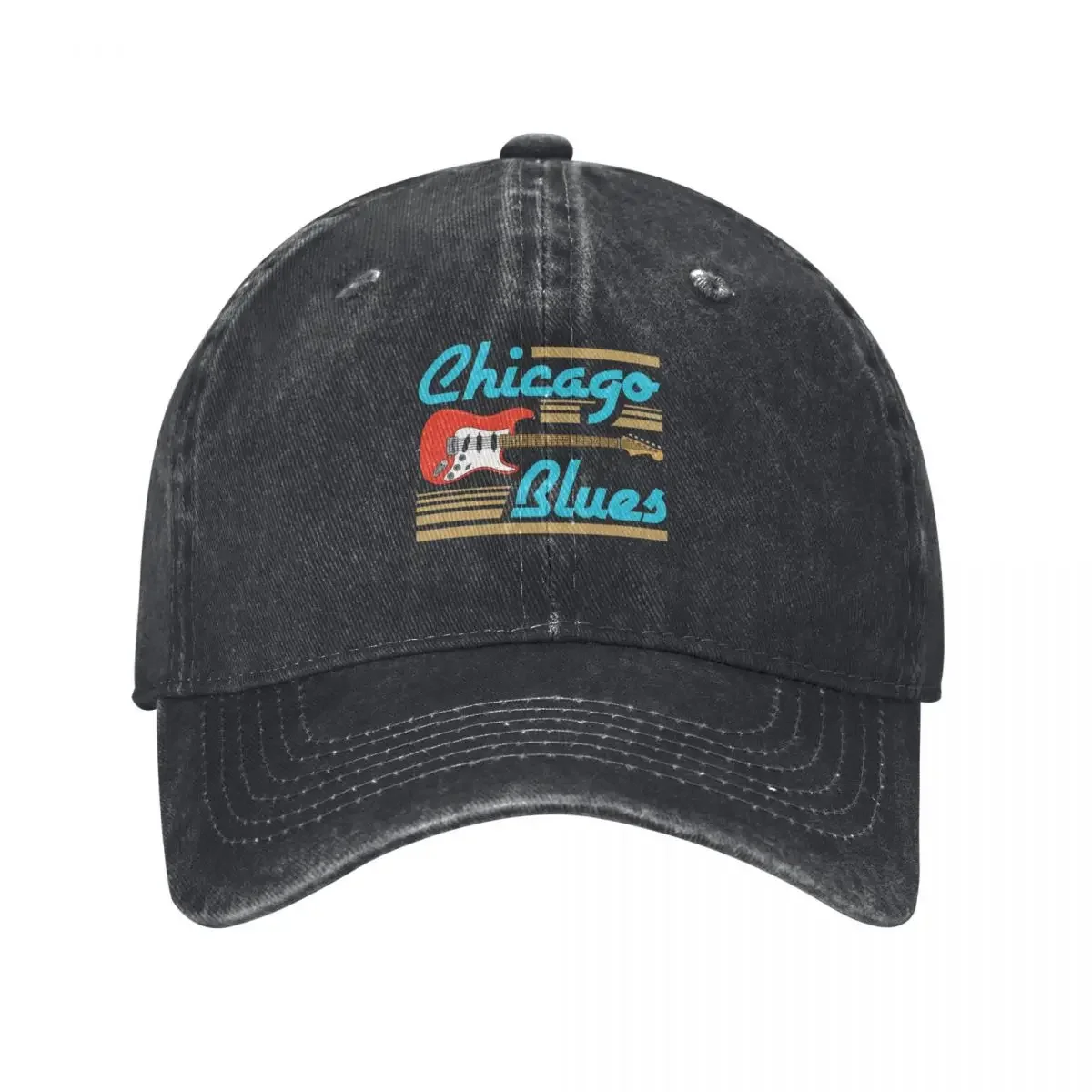 Chicago Blues Musician Guitar Baseball Cap derby hat Sports Cap Men Caps Women's