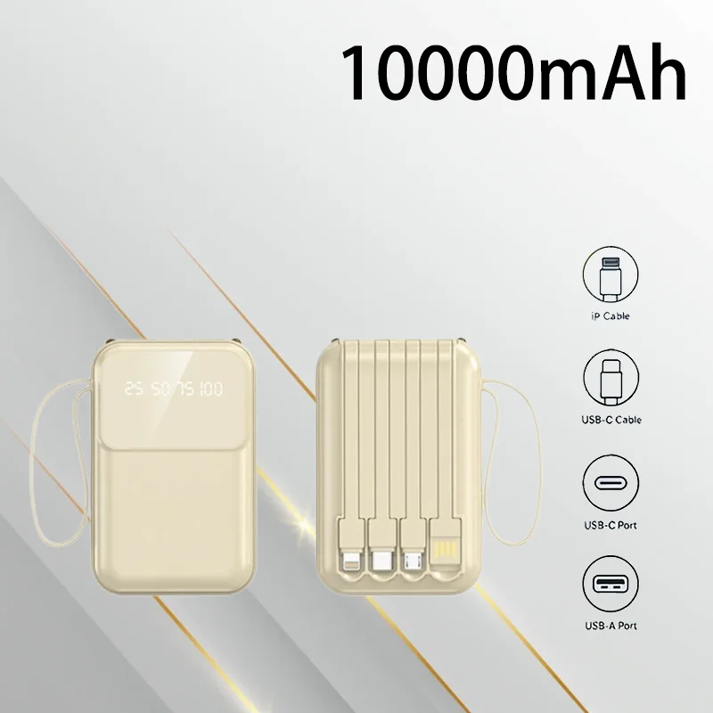 

Compact Mini Power Bank 10000mAh High Capacity Portable Charger Lightweight External Battery for Outdoor Activities Smart Phones
