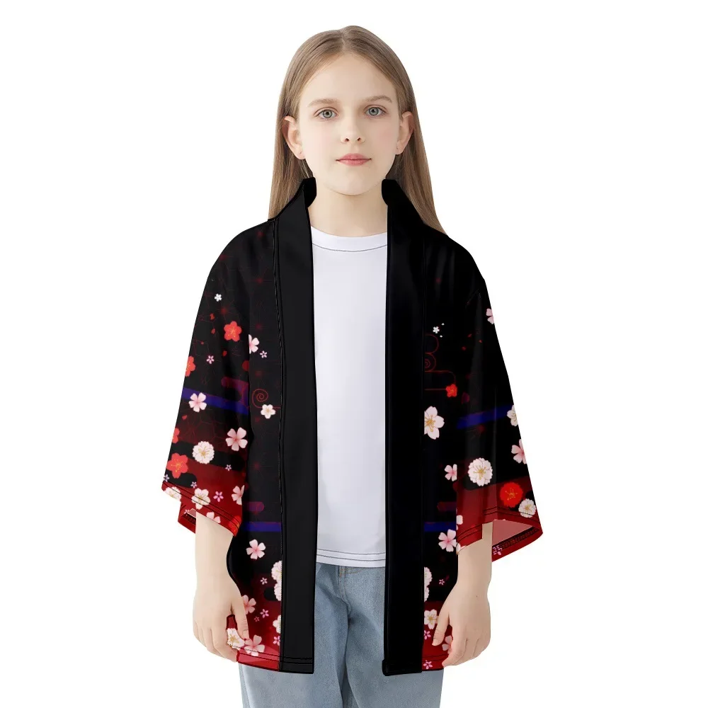 Kraanvogel Bloem Bedrukt Kimono Vrouwen Heren Shirt Haori Mode Traditionele Kleding Zomer Strand Vest Oversized Tops
