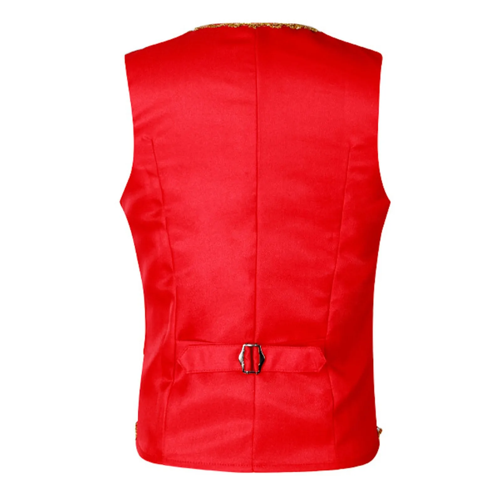 Gilet barocco ricamo oro uomo Slim Fit Palace Gentleman scollo a V monopetto gilet uomo Stage Prom Costume di Halloween