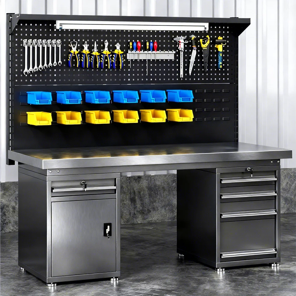 

High Quality Customizable Tool Workbench Integrated Fume Hood Modern Design 300kg Load Capacity Garage Workshop School Research