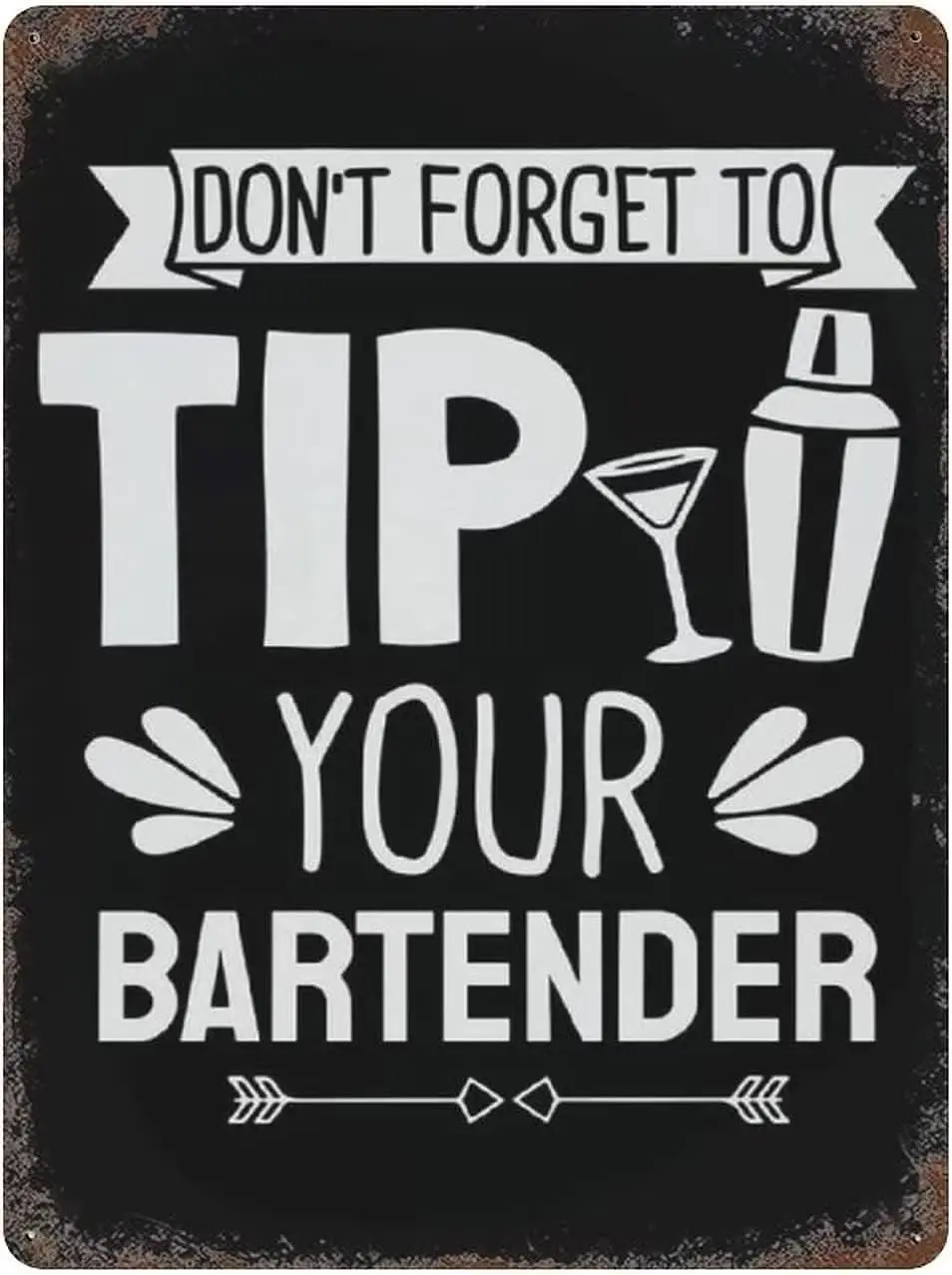 Vintage Metal Tin Signs Don't Forget To Tip Your Bartender Funny Posters Bar Man Cave Kitchen Dining Room Living Room Club B