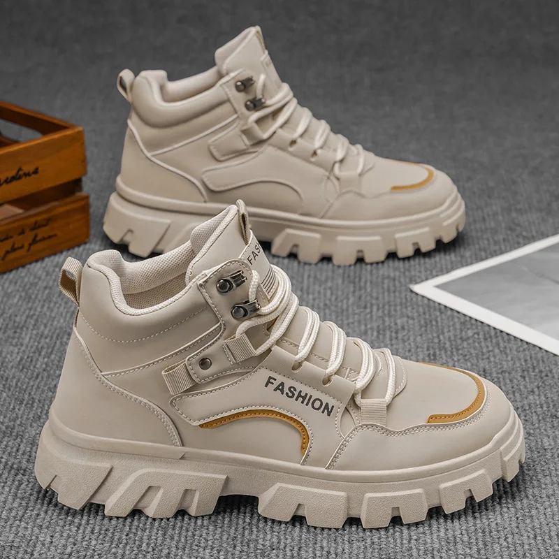 High-top men's shoes, autumn new style men's thick-soled anti-slip outdoor wear-resistant work boots