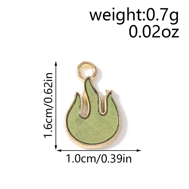 20 Stück 10x16mm Niedliche Emaille-Flammen-Anhänger für die Herstellung von Ohrringen, Halsketten, Armbändern, DIY Handarbeiten, Schmuckzubehör – Detail 1