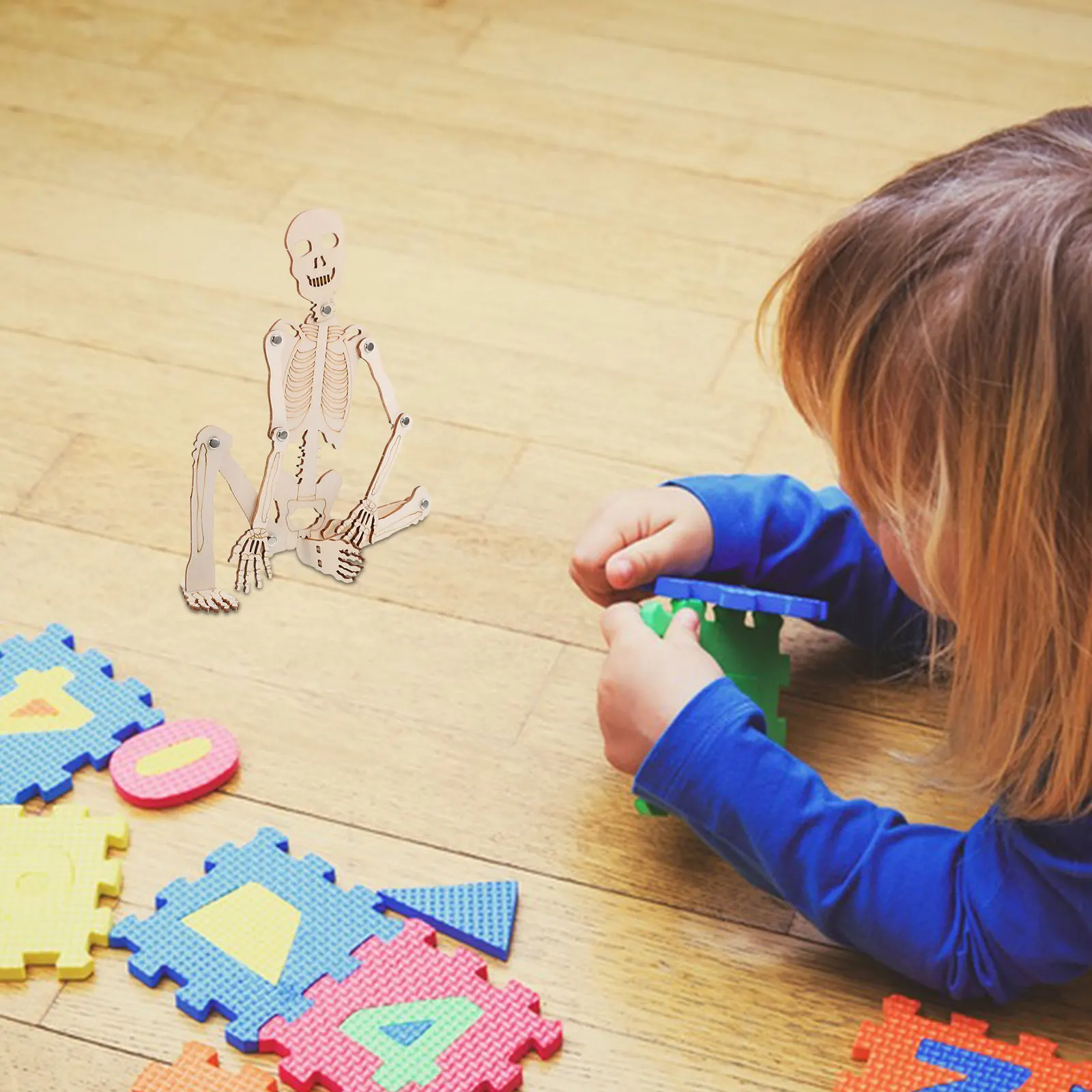 1Set Assembly Human Wooden DIY Scientific Educational Cognitive Material Enhance Hands-on Skills Teaching Aid