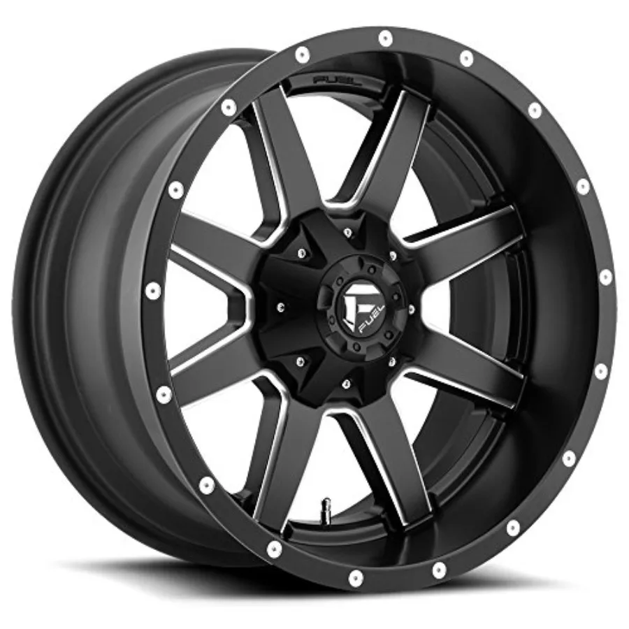 

MAVERICK 20X9 8X6.5 5.79 20mm MATTE BLACK MILLED - Automotive Wheels for SUVs and Trucks Matte Black Finish Durable Aluminum Al