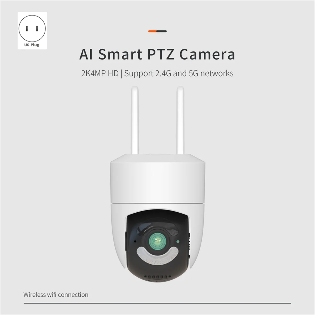 

Умная камера Tuya для улицы, беспроводная Wi-Fi 2,4G/5G HD, 4 МП, вращающаяся камера наблюдения, видеокамера ночного видения, вилка стандарта США-AT82