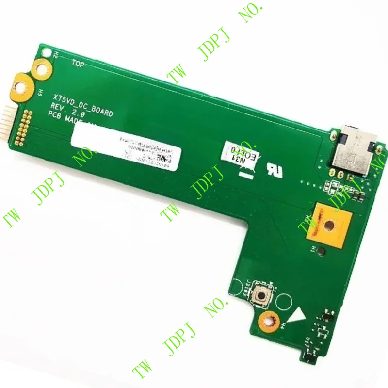 PJSE DC Power Board For ASUS X75V X75A X75VD F75VD X75VB laptop DC-IN Charging Power Button Board switch Repairing Accessories