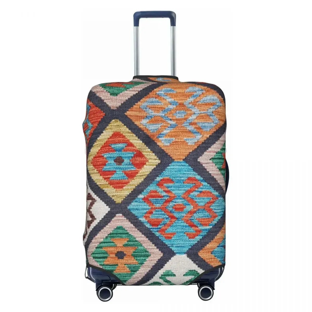 

Custom Turkish Kilim Suitcase Cover Washable Vintage Persian Tribal Bohemian Ethnic Art Luggage Covers Protector for 18-32 inch