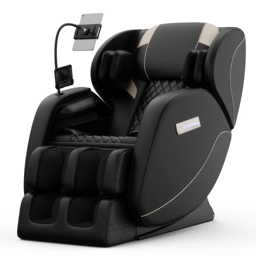 ！@Genuine Leather Massage Chair Recliner with Zero Gravity Full Body Air Pressure Leisure Style Electric Chair for Living Room