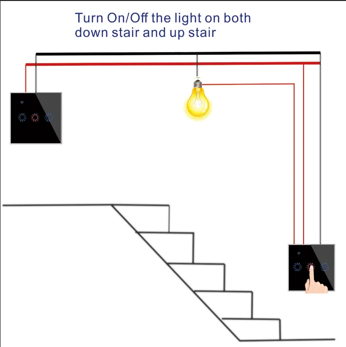 Smart Life-interruptores de pared Ewelink con WiFi para el hogar, Panel de cristal táctil de luz con Control remoto por voz inalámbrico por Alexa y