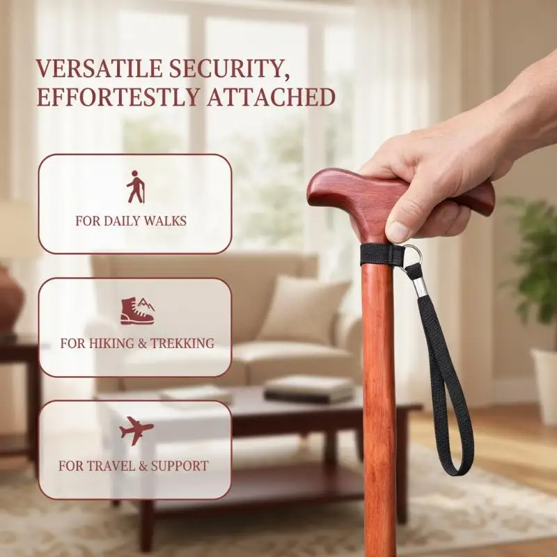 5 Stück universelle Handgelenkschlaufen für Gehstöcke, abriebfest, verhindern das Verlieren des Gehstocks, ideal für Senioren, als Reiseutensil und Ersatzteil für den Außenbereich. – Detail 1
