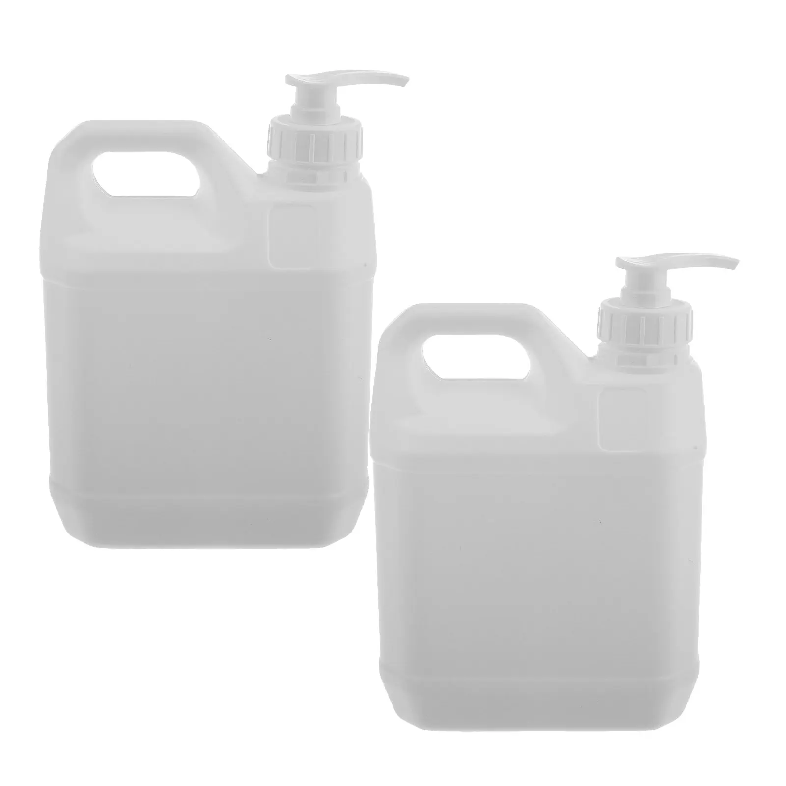Pump Dispenser Bottles 2 Pack Refillable Portable Containers for Shampoo Shower Gel Body Wash White