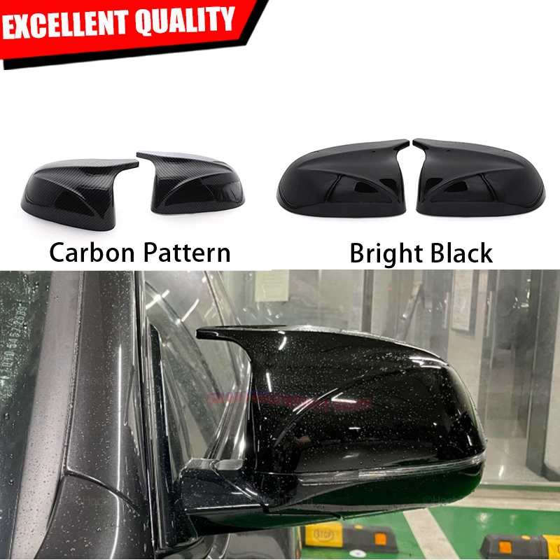 Complete Carbon Fiber Black Car Rear View Door Wing Side Mirror Cover Caps Shell Case For BMW X3 G01 X4 G02 X5 G05 2018-2024