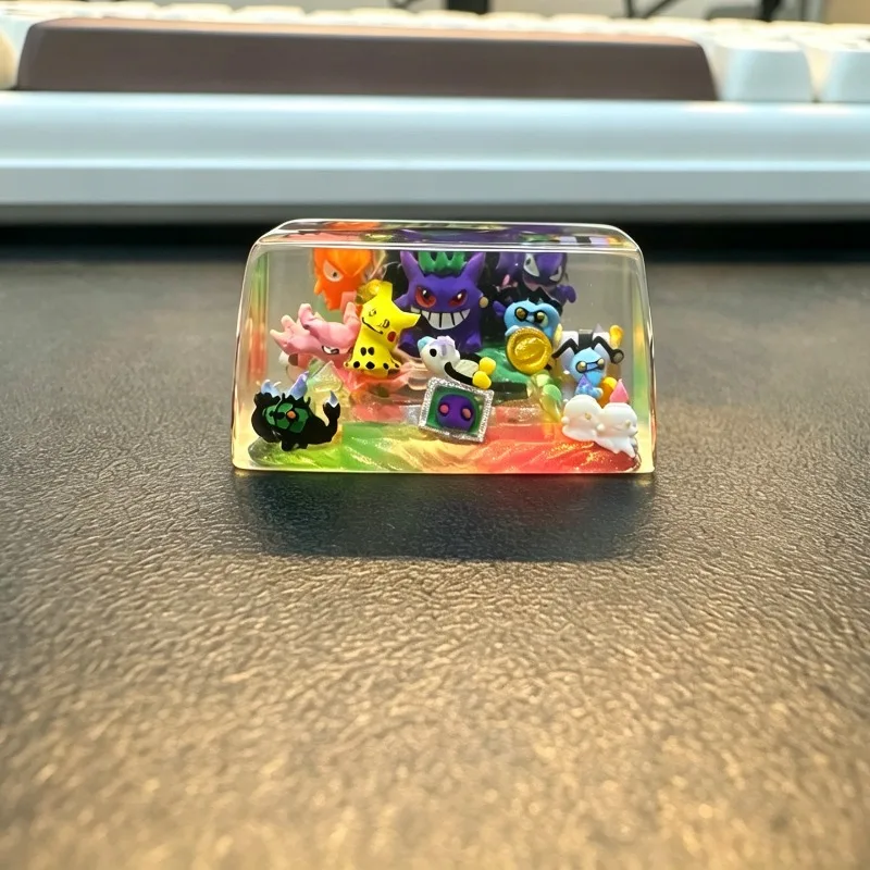 teclas-personalizadas-3d-de-resina-pokemon-gengar-king's-throne-15utab-teclas-225u-625u-para-teclado-mecanico-de-eje-cruzado