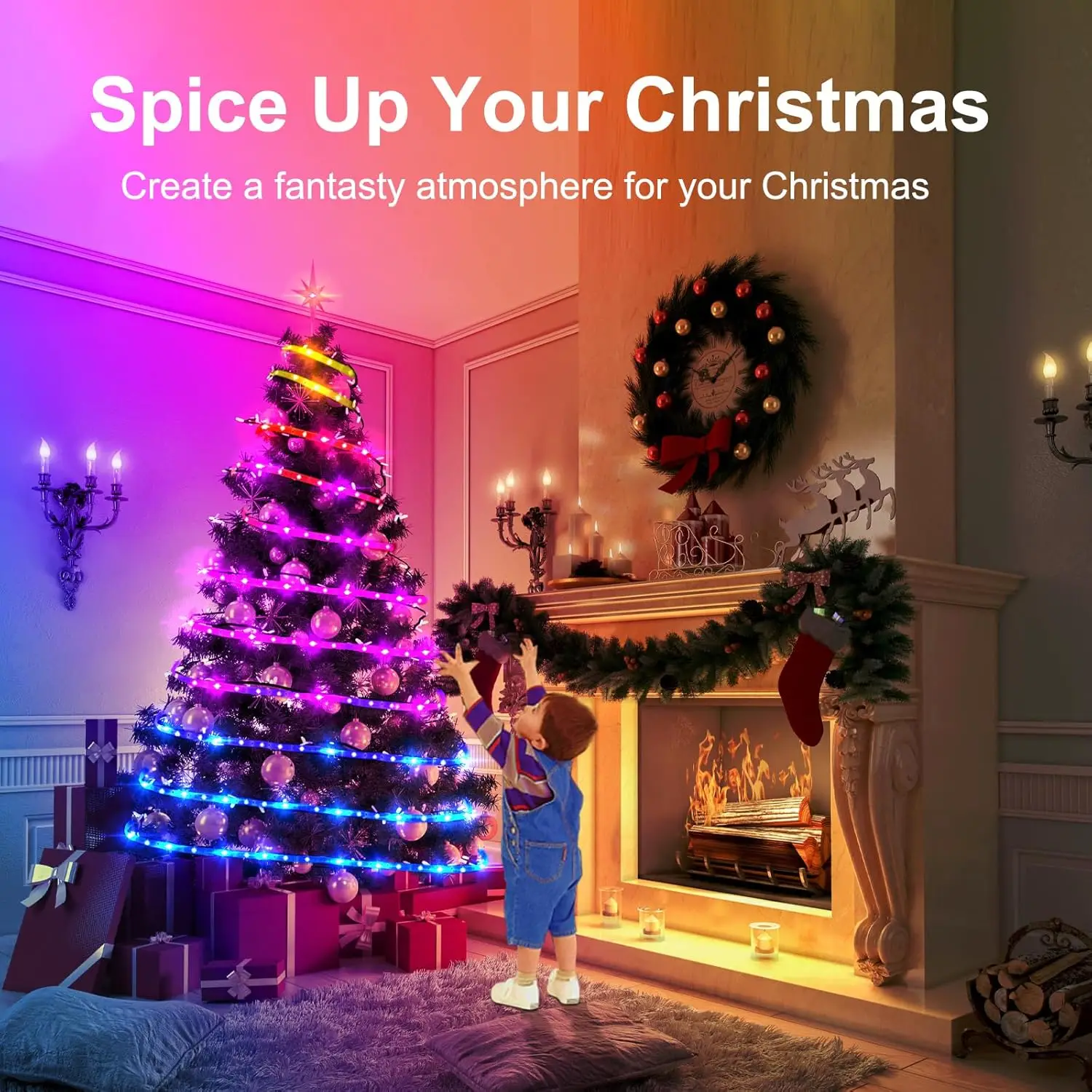 RGB DC5S5050USB 24 teclas Bluetooth Led strip light com controle remoto que muda de cor é adequado para quarto de Natal interno