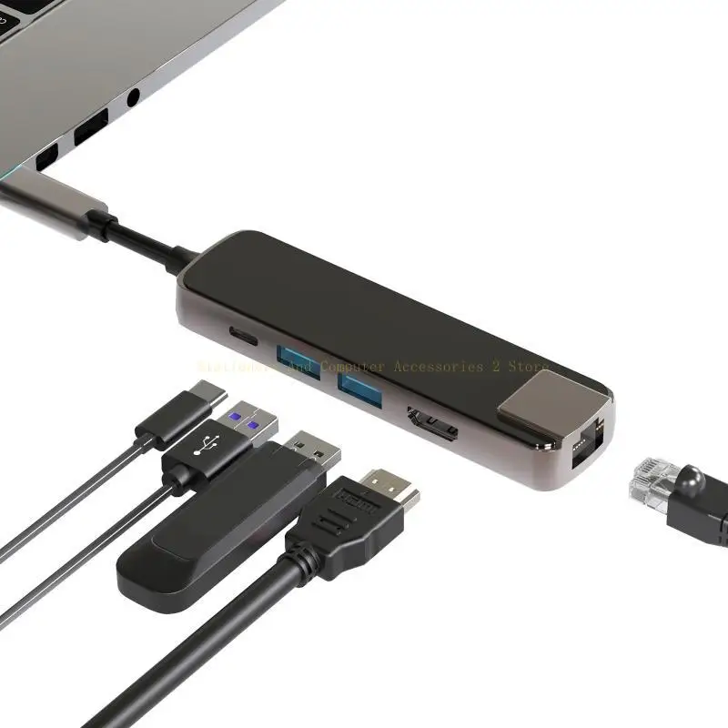 

5 in 1 Docking Station Hub High Speed Data Sync 3840X2160P/30HZ