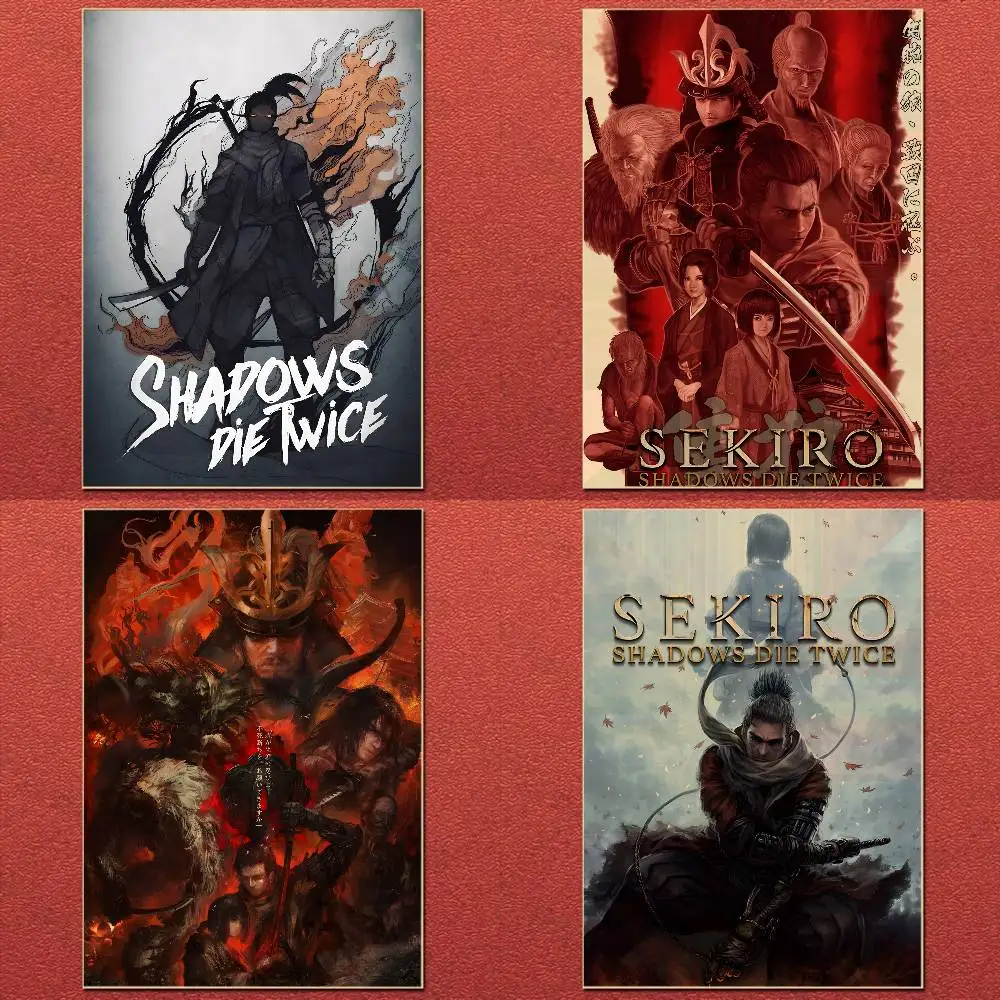 Handsome Ninja Sekiro Shadows Die Twice-Game Poster Canvas painting with prints Home bedroom living room decoration gift