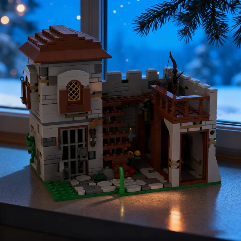 

840pcs MOC PRISON TOWER Castle Black Falconsed Model Building blocks Construction DIY idea Education Christmas gift toy Birthday