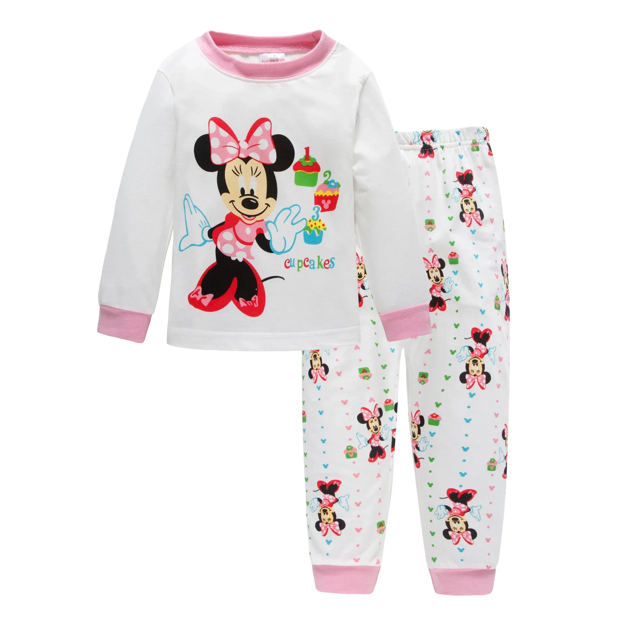 Toddler Girls Cartoon Print Pajama Set Long Sleeve Top Pants Kids Soft Breathable Sleepwear Home Loungewear Night Outfit 2-6Y view 2
